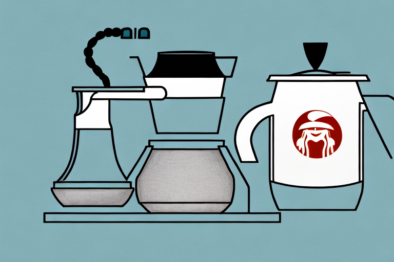 A ninja-themed coffee maker with a steaming cup of coffee