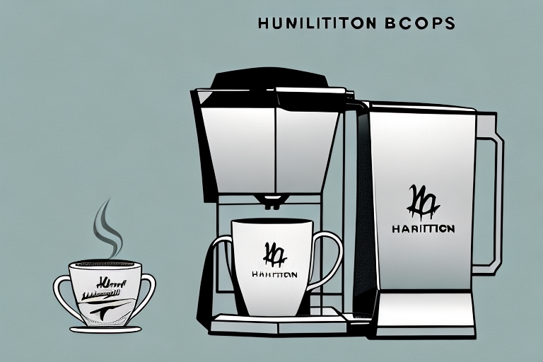 A hamilton beach scoop single serve coffee maker with its various components